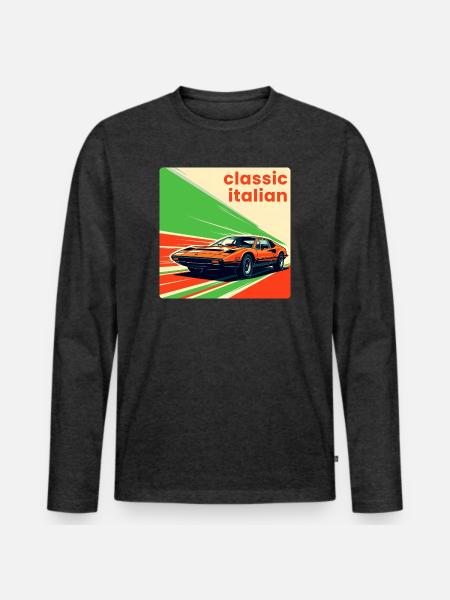 Classic Italian Sportscar - Men's Premium Organic Long Sleeve Shirt - heather anthracite