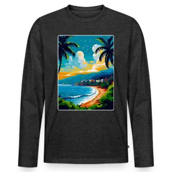 Côte D Azur Frankreich Côte d'Azur Frankreich Poster - Männer Premium Bio Langarmshirt - Anthrazit meliert - Vorne - Nico (187cm)