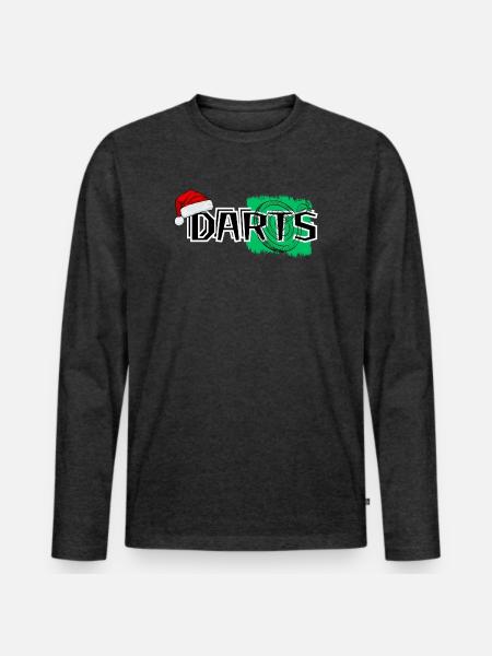 Darts - Männer Premium Bio Langarmshirt - Anthrazit meliert