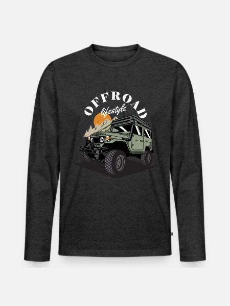 Offroad Lifestyle - Männer Premium Bio Langarmshirt - Anthrazit meliert