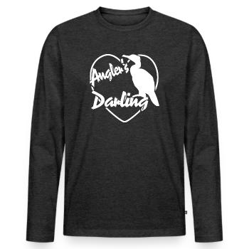 The Cormorant - Angler's Sport Fisherman's Favorite - Men's Premium Organic Long Sleeve Shirt - heather anthracite - Front - Nico (187cm)