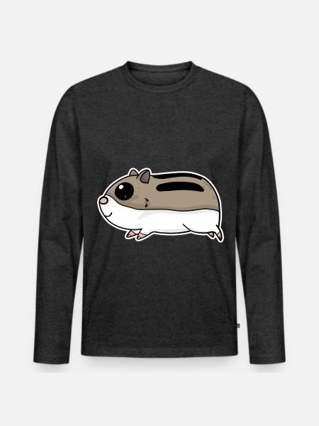 Hamster mignon - T-shirt manches longues Premium bio Homme - anthracite chiné