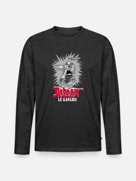 Asterix & Obelix - Asteriy Dynamics - Men's Premium Organic Long Sleeve Shirt - heather anthracite