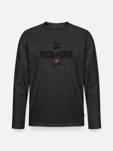 Gavia Pass - Männer Premium Bio Langarmshirt - Anthrazit meliert