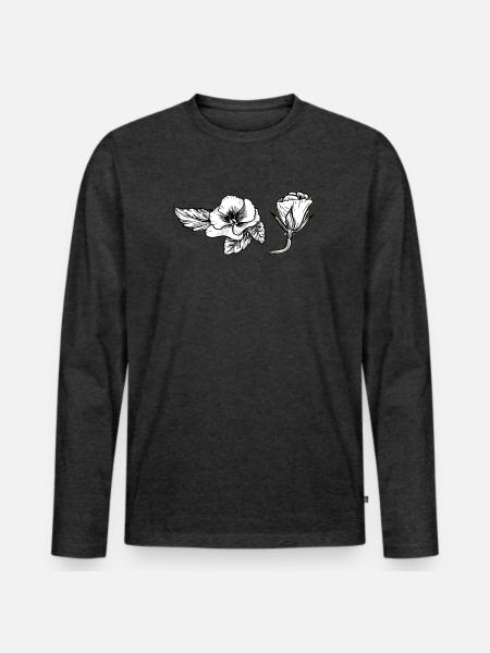 Pensée - T-shirt manches longues Premium bio Homme - anthracite chiné