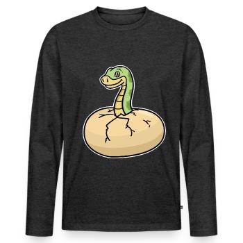 Faszinierende Python Würgeschlange - Männer Premium Bio Langarmshirt - Anthrazit meliert - Vorne - Nico (187cm)
