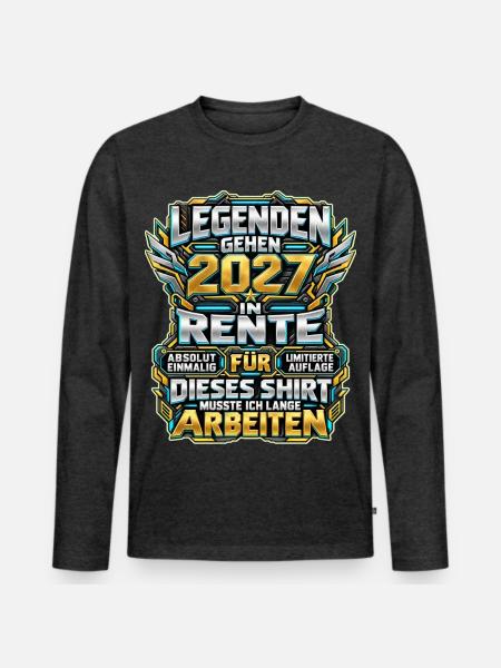 Legenden gehen 2027 in Rente - Männer Premium Bio Langarmshirt - Anthrazit meliert