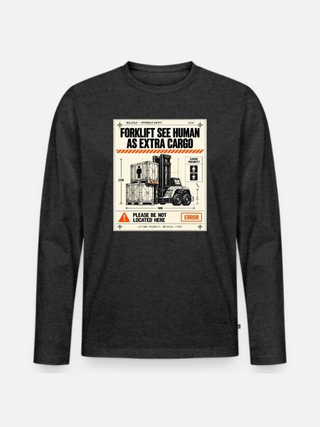 Menschen als zusätzliche Last - Männer Premium Bio Langarmshirt - Anthrazit meliert