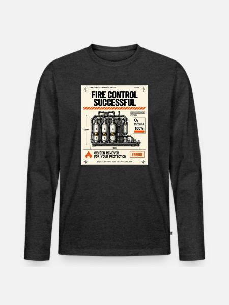Erfolgreiche Feuerbekämpfung - Männer Premium Bio Langarmshirt - Anthrazit meliert
