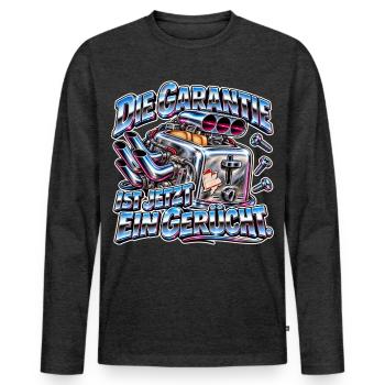 Die Garantie ist ein Gerücht - Männer Premium Bio Langarmshirt - Anthrazit meliert - Vorne - Nico (187cm)