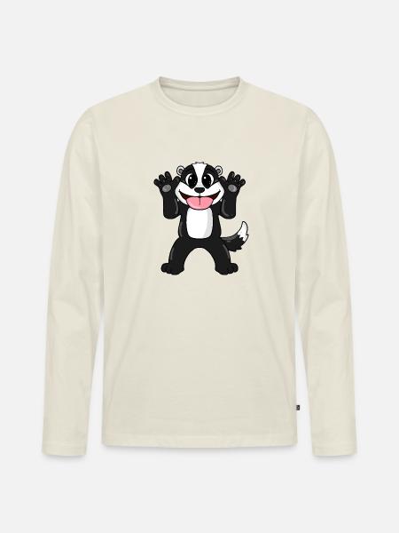 Badger - Men's Premium Organic Long Sleeve Shirt - off white
