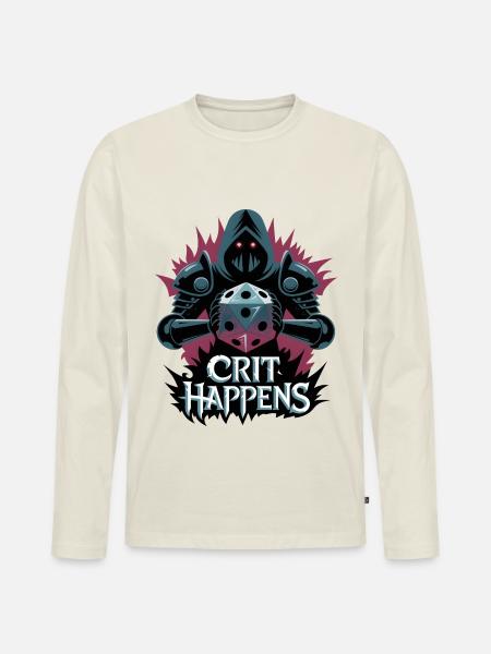 Crit Happens - Men's Premium Organic Long Sleeve Shirt - off white