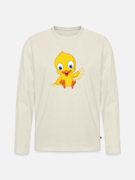 Cute chick - Men's Premium Organic Long Sleeve Shirt - off white