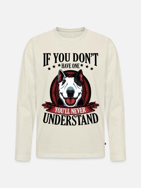 Bull Terrier - T-shirt manches longues Premium bio Homme - blanc cassé