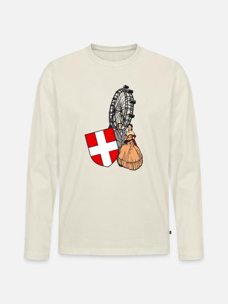 Vienna Panorama - Men's Premium Organic Long Sleeve Shirt - off white