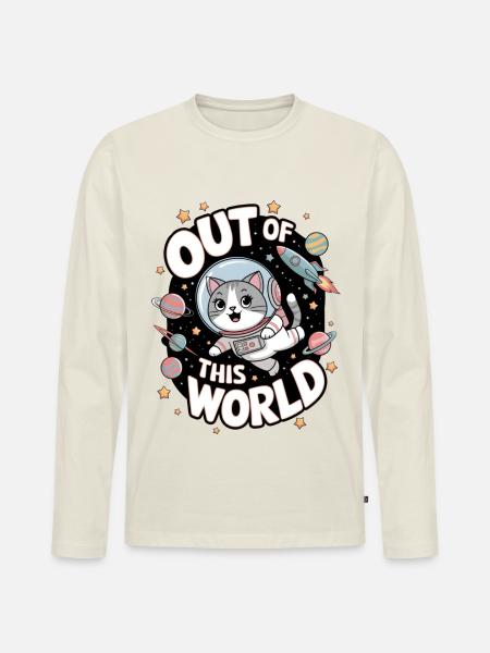 Out Of This World - Men's Premium Organic Long Sleeve Shirt - off white