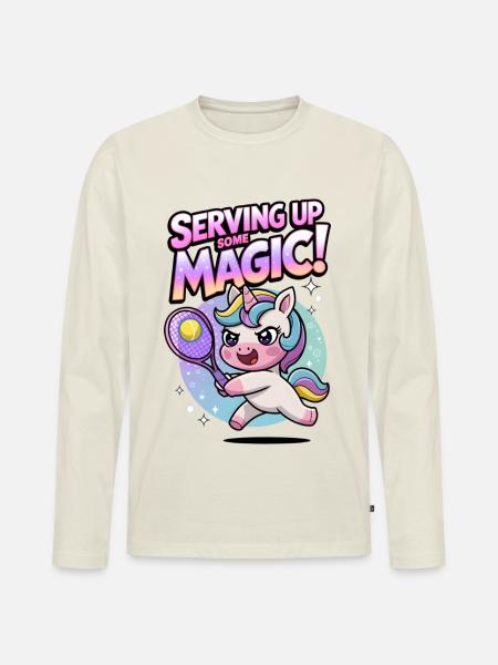 Serving Up Some Magic! - Men's Premium Organic Long Sleeve Shirt - off white