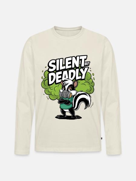 Silent But Deadly - Men's Premium Organic Long Sleeve Shirt - off white