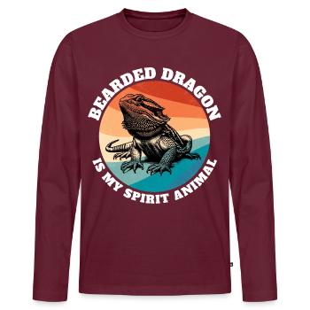Bartagame Sprüche - Männer Premium Bio Langarmshirt - Burgunderrot - Vorne - Nico (187cm)