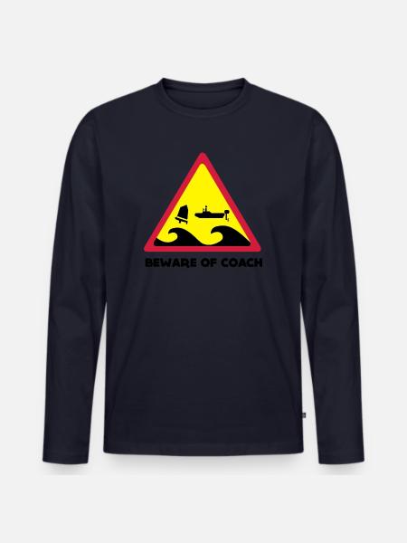 Beware Of Coach - Opti Edition - Männer Premium Bio Langarmshirt - Navy
