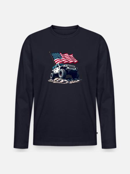 American Off-Road - Men's Premium Organic Long Sleeve Shirt - navy