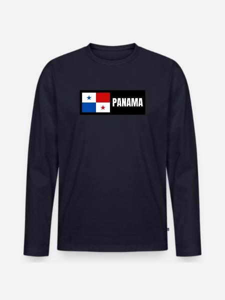 Panama Flagge - Männer Premium Bio Langarmshirt - Navy