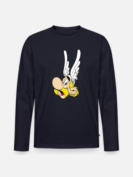 Asterix & Obelix Portrait Astérix - T-shirt manches longues Premium bio Homme - bleu marine