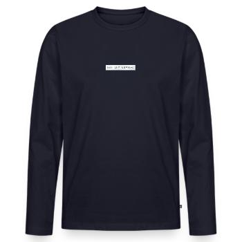bin auf Lepschi - Männer Premium Bio Langarmshirt - Navy - Vorne - Nico (187cm)