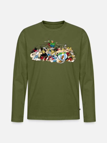 Astérix - Attaque! - T-shirt manches longues Premium bio Homme - kaki