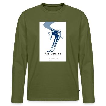Ski_Club_Flyer_Design_Template_1793025628375 - Männer Premium Bio Langarmshirt - Khaki - Vorne - Nico (187cm)