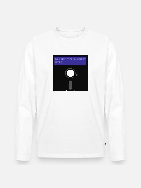 floppy disk - Men's Premium Organic Long Sleeve Shirt - white