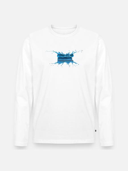 Water drop - Men's Premium Organic Long Sleeve Shirt - white