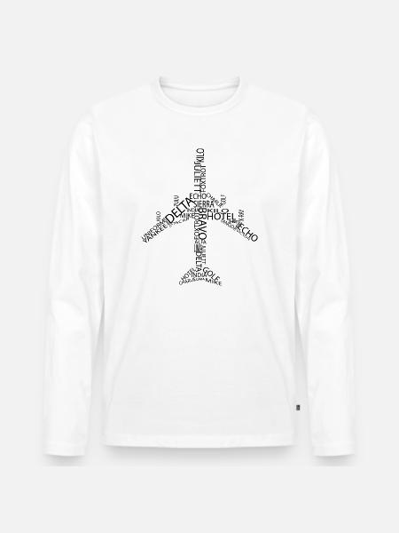 Avion B747 - T-shirt manches longues Premium bio Homme - blanc