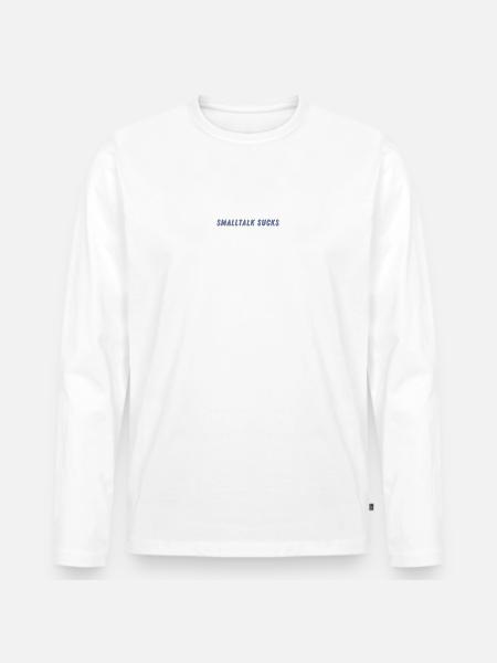 SMALLTALK SUCKS - Spread it! - Männer Premium Bio Langarmshirt - Weiß