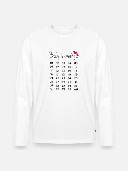 Sjov graviditet gravid gave forældre - Premium økologisk langærmet T-shirt til mænd - hvid