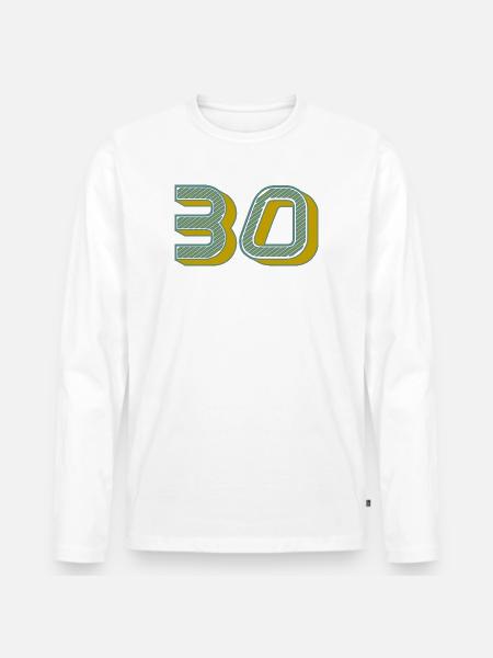 30 - Men's Premium Organic Long Sleeve Shirt - white