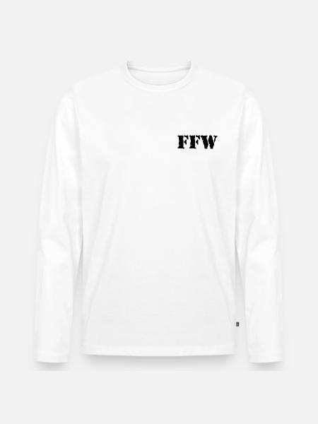 FFW Schrift Armee-Style - Männer Premium Bio Langarmshirt - Weiß