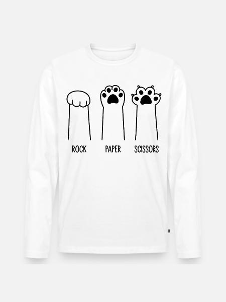 Rock Paper Scissors - Men's Premium Organic Long Sleeve Shirt - white