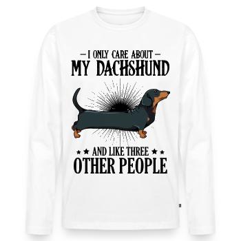 Dackel - Männer Premium Bio Langarmshirt - Weiß - Vorne - Nico (187cm)