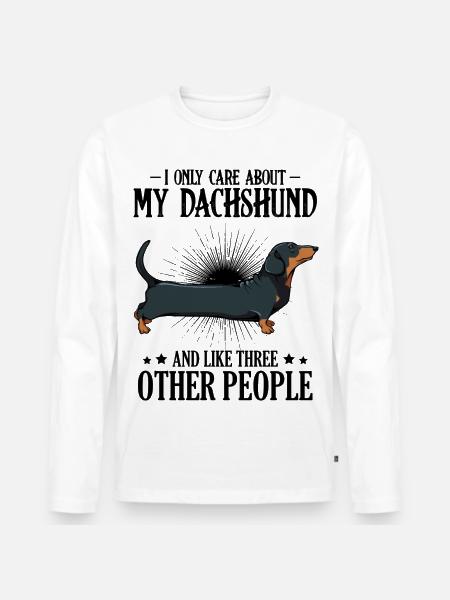 dachshund - Men's Premium Organic Long Sleeve Shirt - white