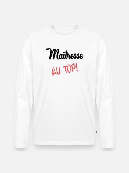 MISTRESS - Men's Premium Organic Long Sleeve Shirt - white