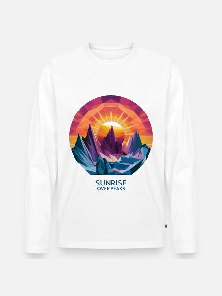 Sunrise Over Peaks - Men's Premium Organic Long Sleeve Shirt - white