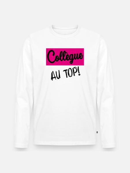 COLLEGUE - T-shirt manches longues Premium bio Homme - blanc
