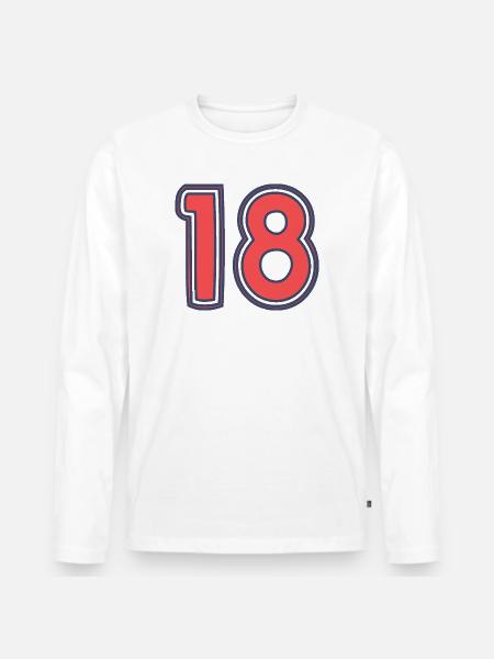 18. 18 YEARS OLD - Men's Premium Organic Long Sleeve Shirt - white