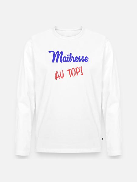 MISTRESS - Men's Premium Organic Long Sleeve Shirt - white