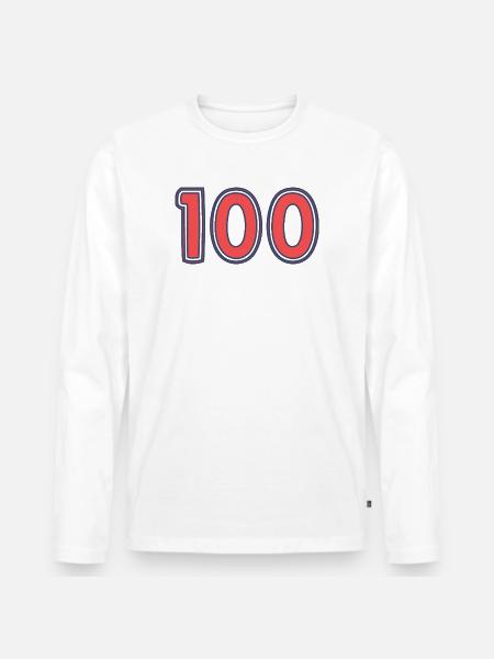 100. 100 YEARS. 100th ANNIVERSARY - Men's Premium Organic Long Sleeve Shirt - white