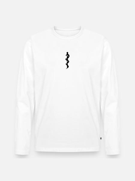 Natter Snake Schlage Viper - Männer Premium Bio Langarmshirt - Weiß