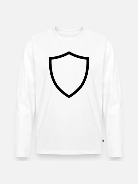 shield icon logo shape security - Men's Premium Organic Long Sleeve Shirt - white