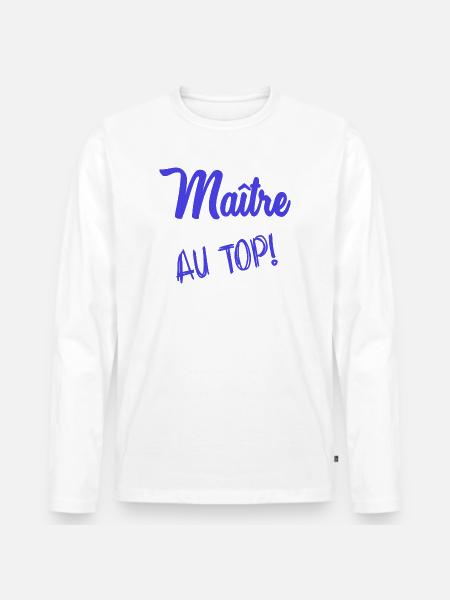 MASTER. MASTER. HUMOR - Men's Premium Organic Long Sleeve Shirt - white