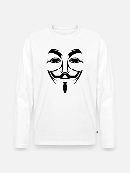 Anonymous - Männer Premium Bio Langarmshirt - Weiß